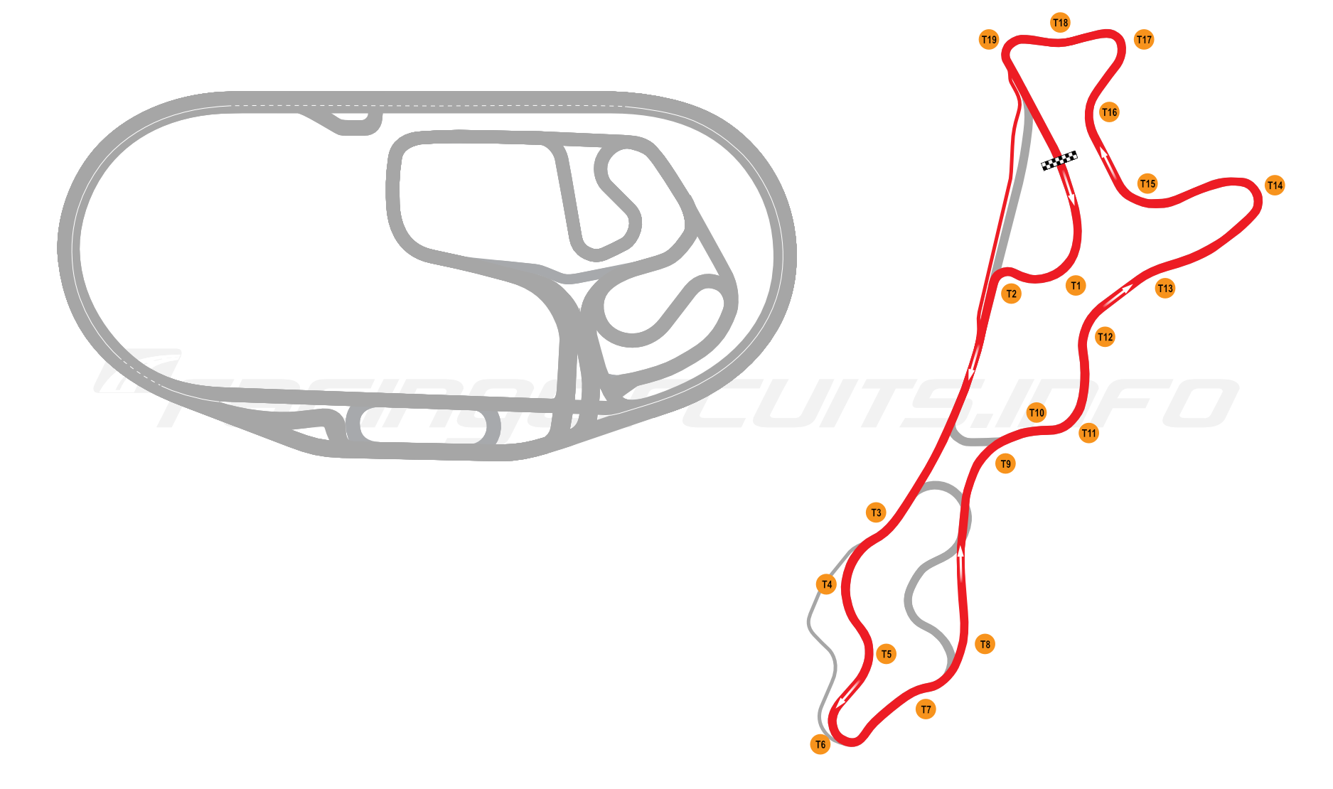 Map of Charlotte Motor Speedway, Ten Tenths Full Course 2025 to date